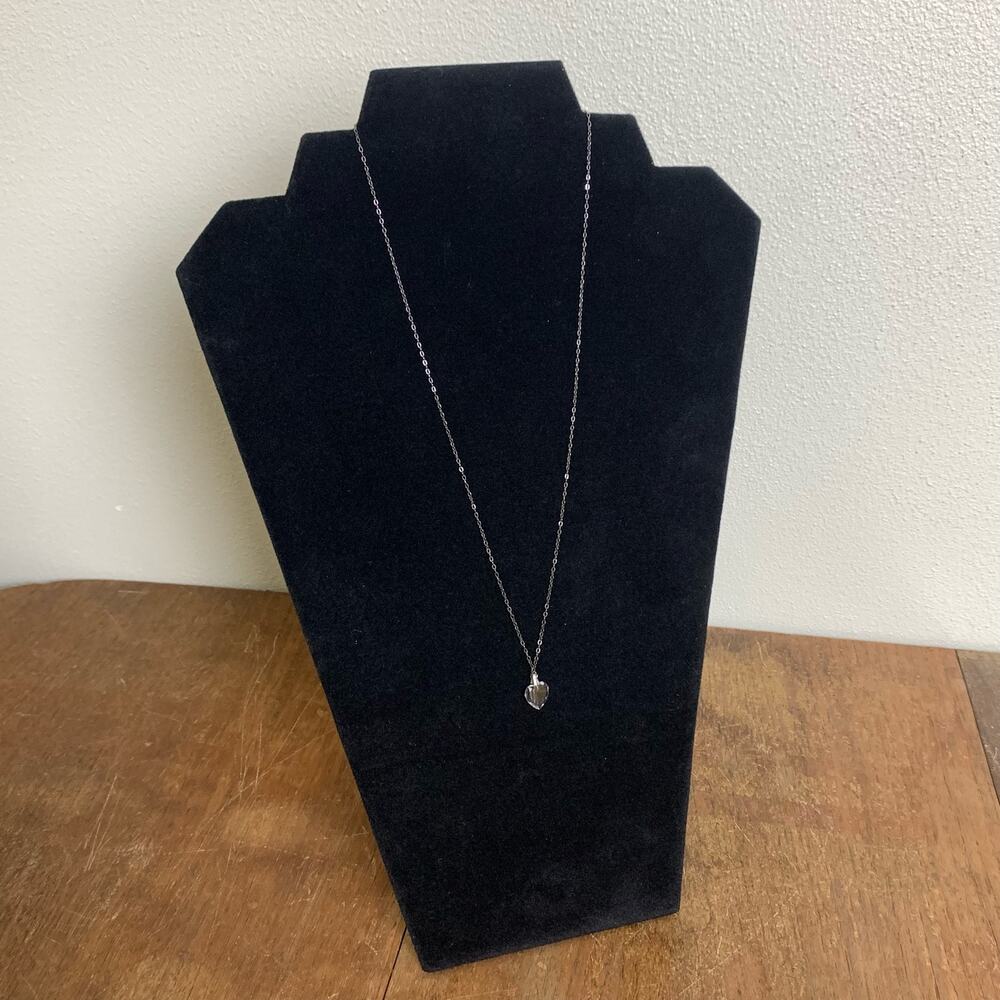Sterling Silver Swarovski Crystal‎ Clear Heart Pendant Necklace